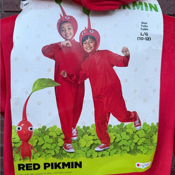 Red Pikmin Classic Nintendo Game Dress Up Halloween Child Costume Large 10-12 - Picture 3 of 8